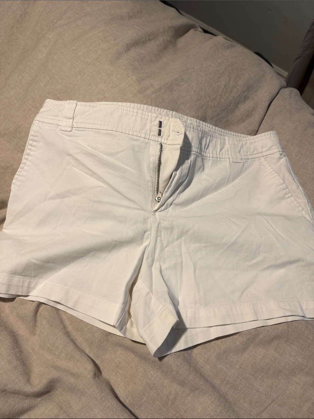 New York & Company White Tailored Bermuda Shorts